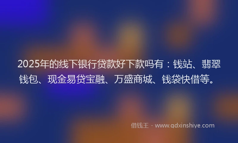 2025年的线下银行贷款好下款吗有：钱站、翡翠钱包、现金易贷宝融、万盛商城、钱袋快借等。
