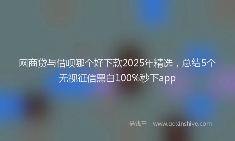 网商贷与借呗哪个好下款2025年精选，总结5个无视征信黑白100%秒下app