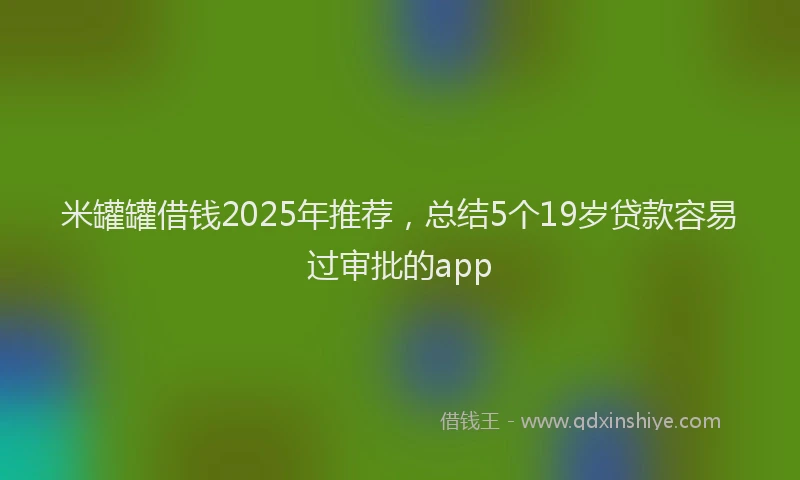 米罐罐借钱2025年推荐，总结5个19岁贷款容易过审批的app