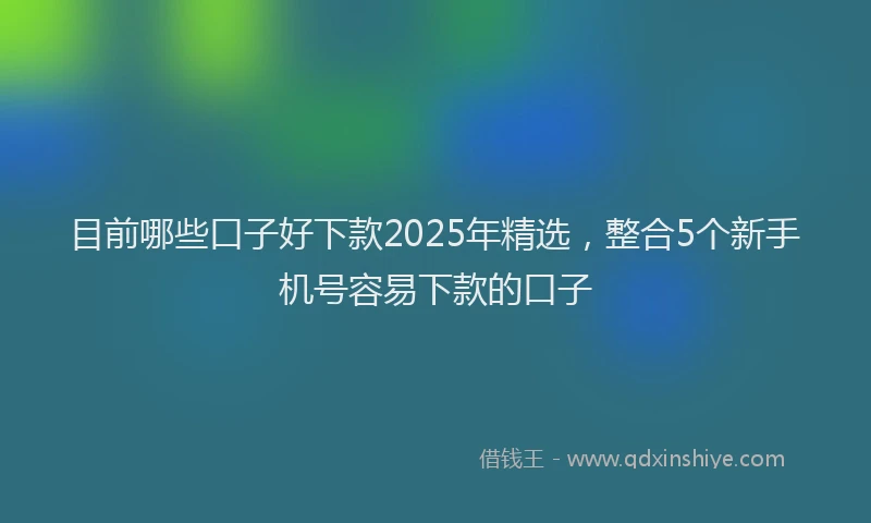 目前哪些口子好下款2025年精选，整合5个新手机号容易下款的口子