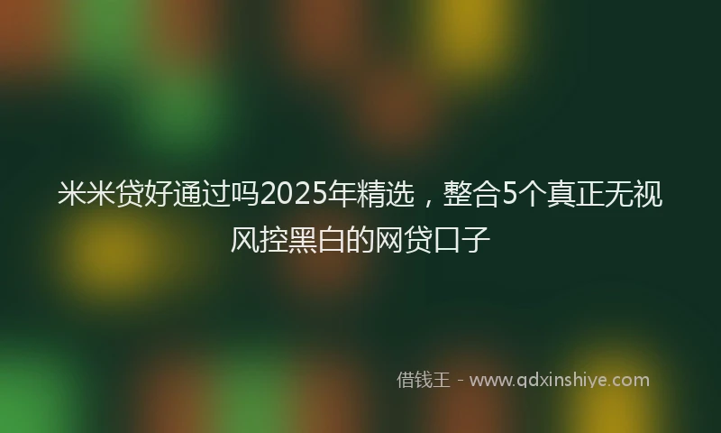 米米贷好通过吗2025年精选，整合5个真正无视风控黑白的网贷口子