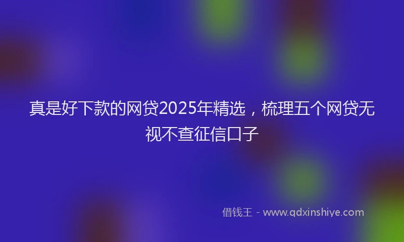 真是好下款的网贷2025年精选，梳理五个网贷无视不查征信口子