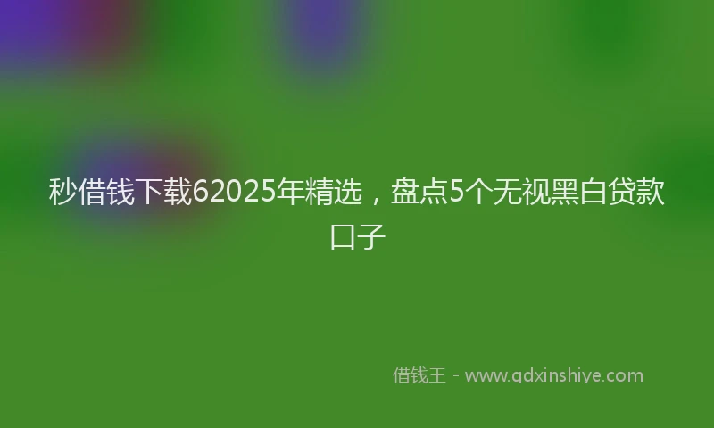 秒借钱下载62025年精选，盘点5个无视黑白贷款口子