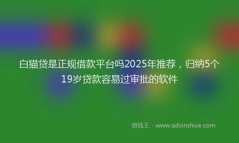 白猫贷是正规借款平台吗2025年推荐，归纳5个19岁贷款容易过审批的软件