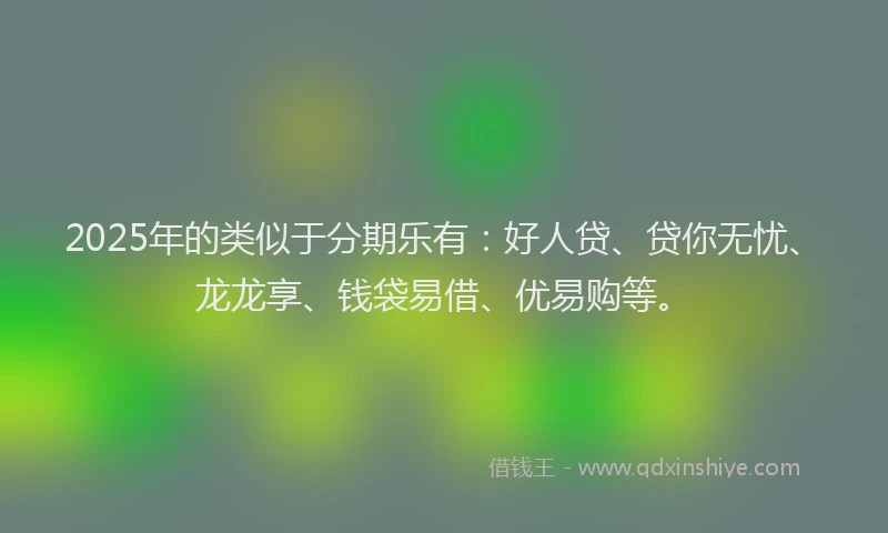 2025年的类似于分期乐有：好人贷、贷你无忧、龙龙享、钱袋易借、优易购等。