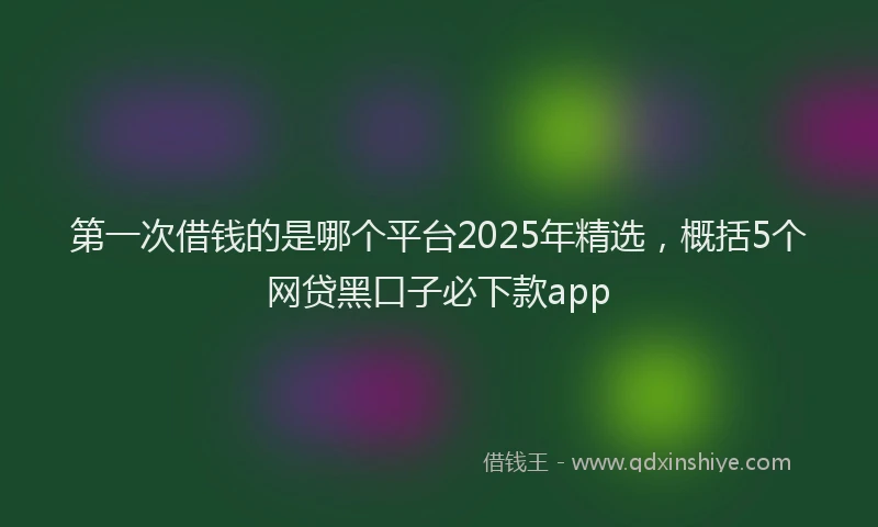 第一次借钱的是哪个平台2025年精选，概括5个网贷黑口子必下款app