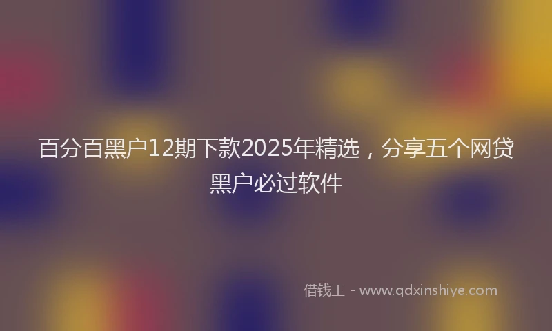 百分百黑户12期下款2025年精选，分享五个网贷黑户必过软件