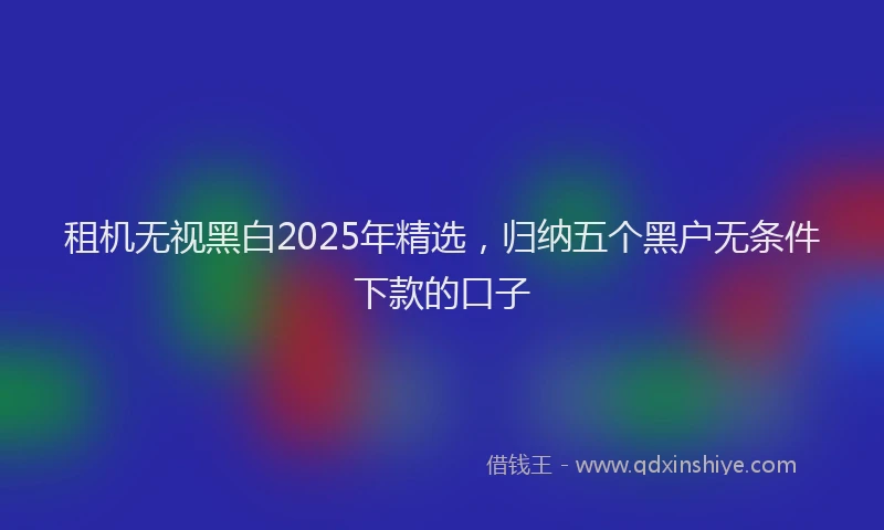 租机无视黑白2025年精选，归纳五个黑户无条件下款的口子