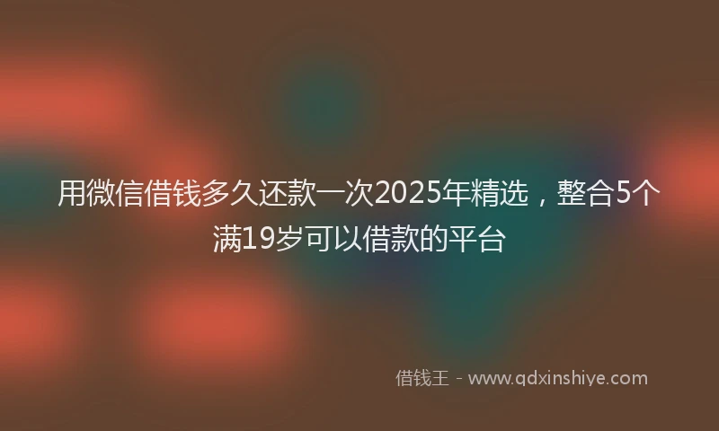 用微信借钱多久还款一次2025年精选，整合5个满19岁可以借款的平台