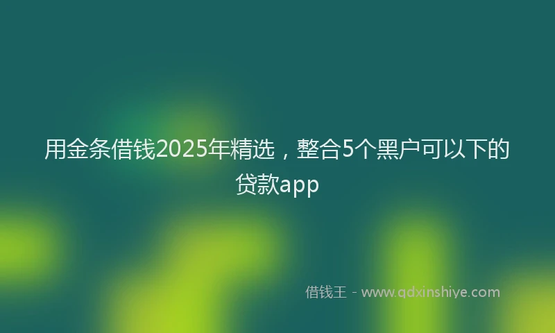 用金条借钱2025年精选，整合5个黑户可以下的贷款app