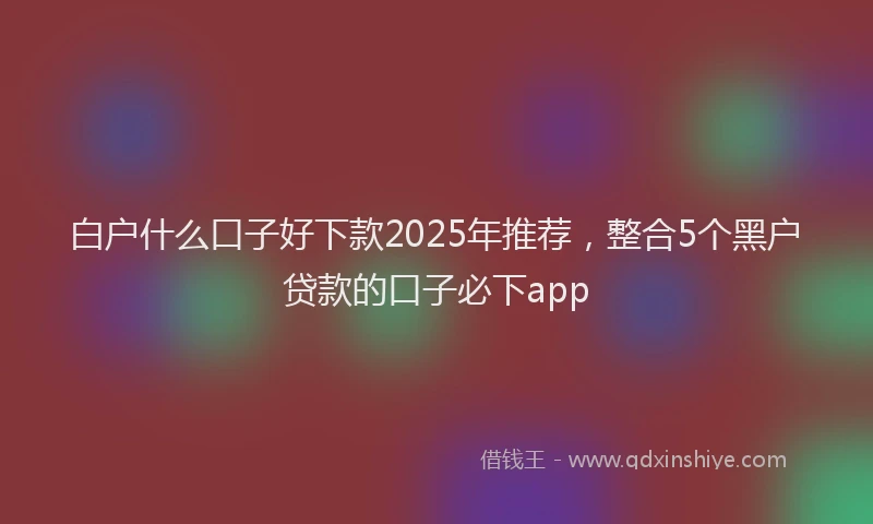 白户什么口子好下款2025年推荐，整合5个黑户贷款的口子必下app