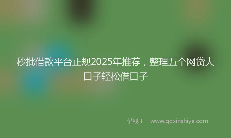 秒批借款平台正规2025年推荐，整理五个网贷大口子轻松借口子