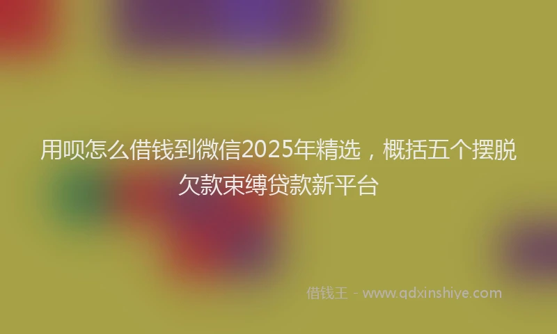 用呗怎么借钱到微信2025年精选，概括五个摆脱欠款束缚贷款新平台