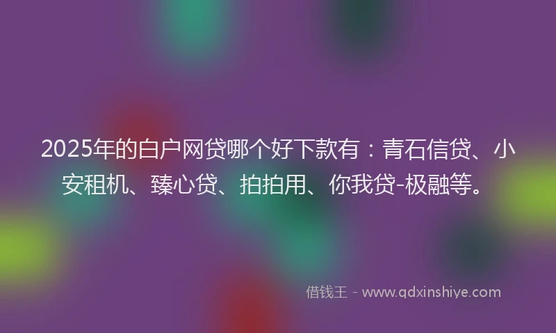 2025年的白户网贷哪个好下款有：青石信贷、小安租机、臻心贷、拍拍用、你我贷-极融等。