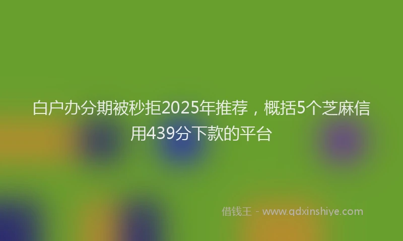 白户办分期被秒拒2025年推荐，概括5个芝麻信用439分下款的平台