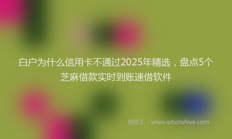 白户为什么信用卡不通过2025年精选，盘点5个芝麻借款实时到账速借软件