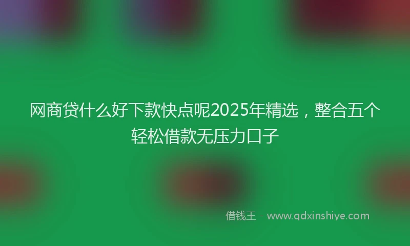 网商贷什么好下款快点呢2025年精选，整合五个轻松借款无压力口子