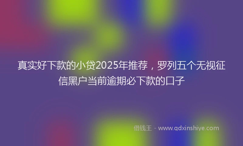 真实好下款的小贷2025年推荐，罗列五个无视征信黑户当前逾期必下款的口子