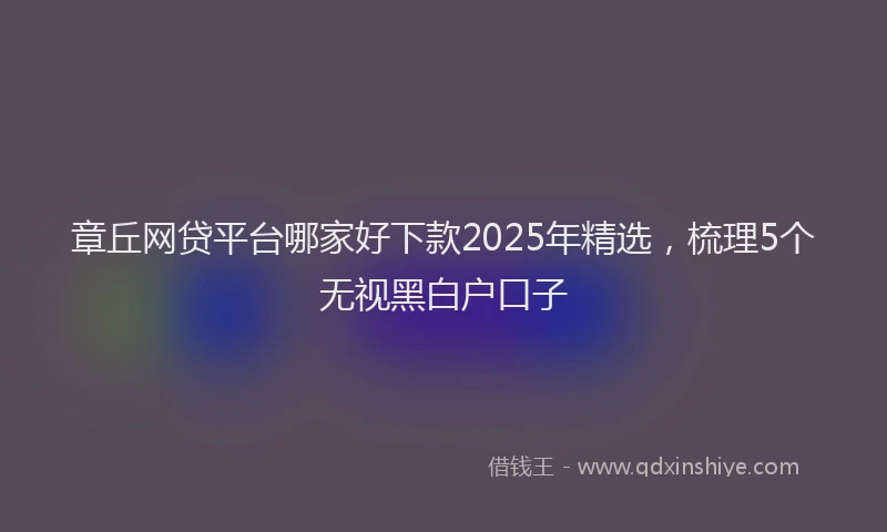 章丘网贷平台哪家好下款2025年精选，梳理5个无视黑白户口子