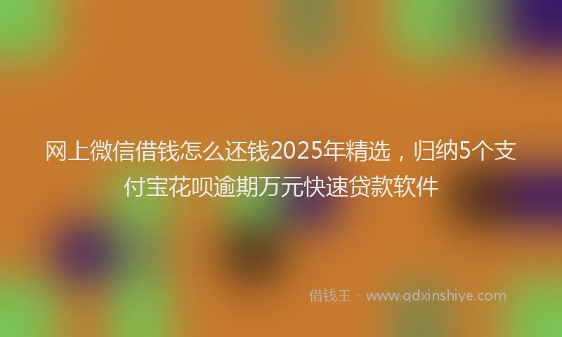 网上微信借钱怎么还钱2025年精选，归纳5个支付宝花呗逾期万元快速贷款软件