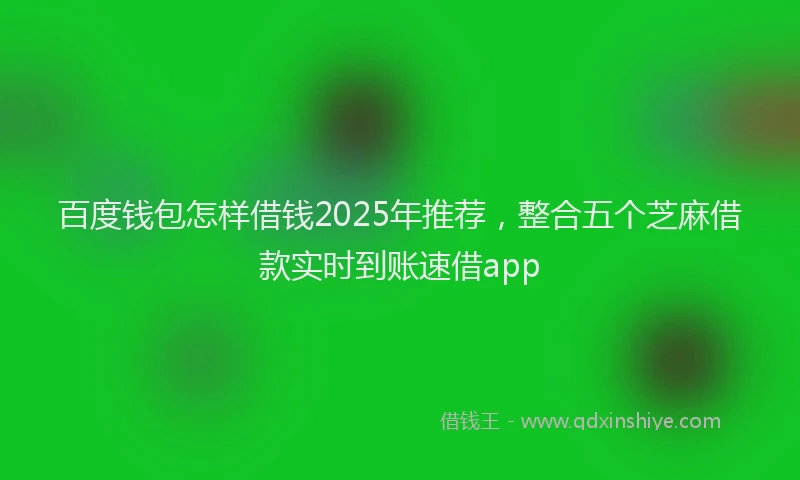 百度钱包怎样借钱2025年推荐，整合五个芝麻借款实时到账速借app