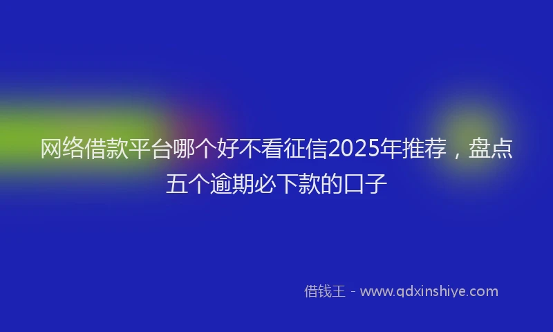 网络借款平台哪个好不看征信2025年推荐，盘点五个逾期必下款的口子