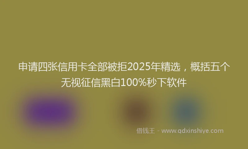 申请四张信用卡全部被拒2025年精选，概括五个无视征信黑白100%秒下软件