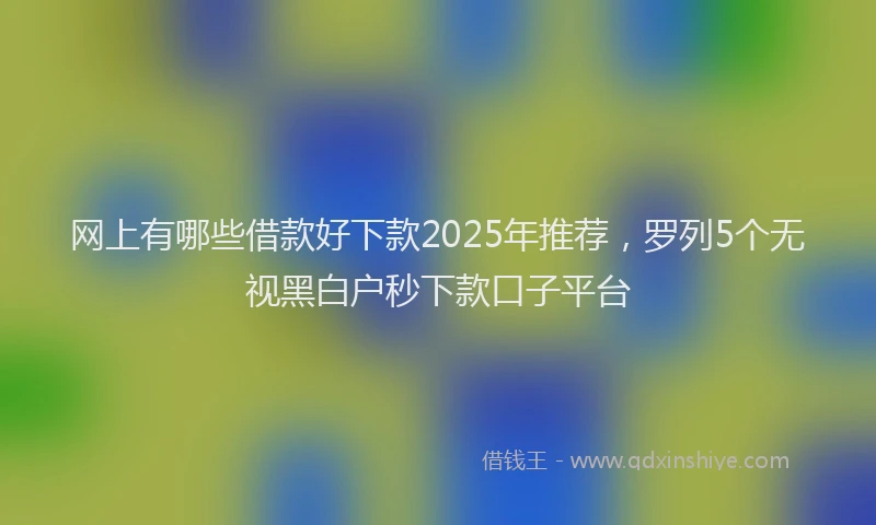 网上有哪些借款好下款2025年推荐，罗列5个无视黑白户秒下款口子平台