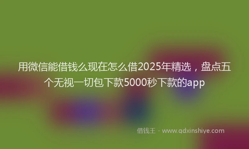用微信能借钱么现在怎么借2025年精选，盘点五个无视一切包下款5000秒下款的app