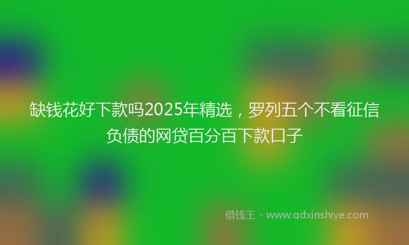 缺钱花好下款吗2025年精选，罗列五个不看征信负债的网贷百分百下款口子