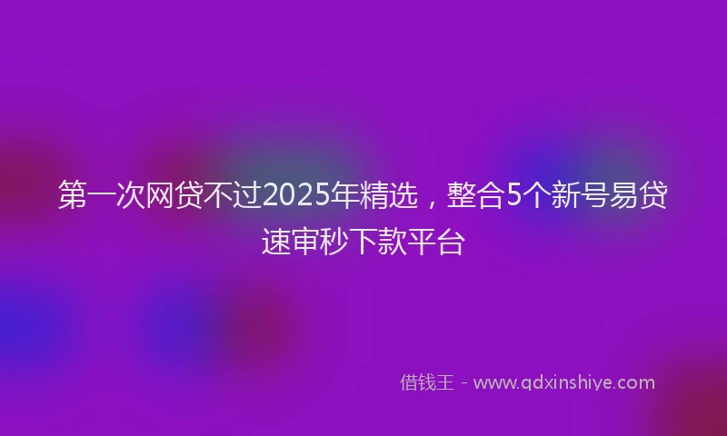 第一次网贷不过2025年精选，整合5个新号易贷速审秒下款平台