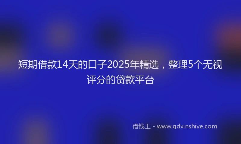 短期借款14天的口子2025年精选，整理5个无视评分的贷款平台