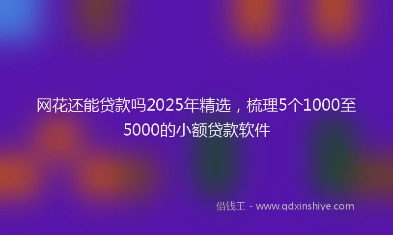 网花还能贷款吗2025年精选，梳理5个1000至5000的小额贷款软件