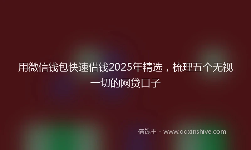 用微信钱包快速借钱2025年精选，梳理五个无视一切的网贷口子