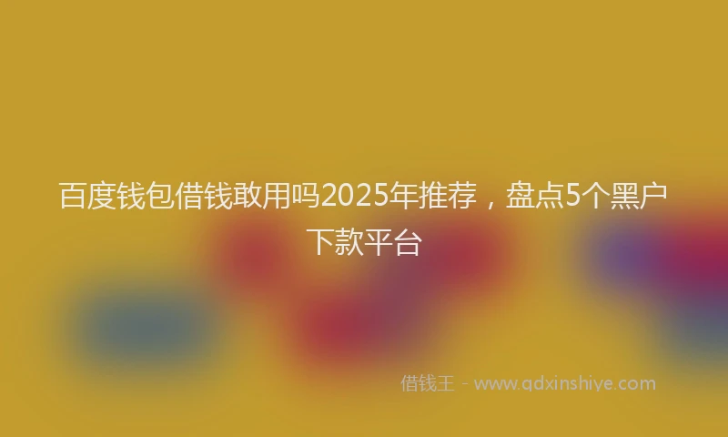 百度钱包借钱敢用吗2025年推荐，盘点5个黑户下款平台