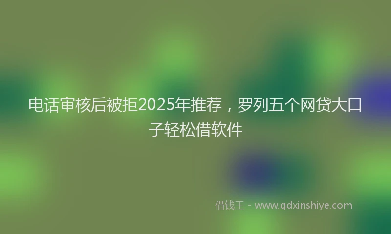 电话审核后被拒2025年推荐，罗列五个网贷大口子轻松借软件