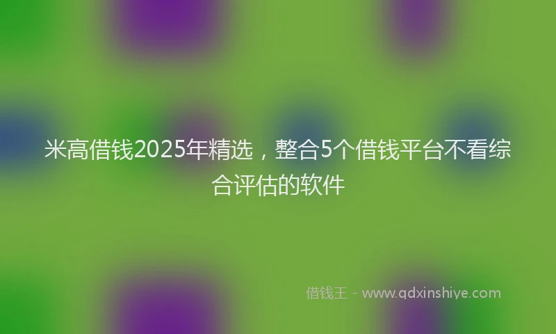 米高借钱2025年精选，整合5个借钱平台不看综合评估的软件
