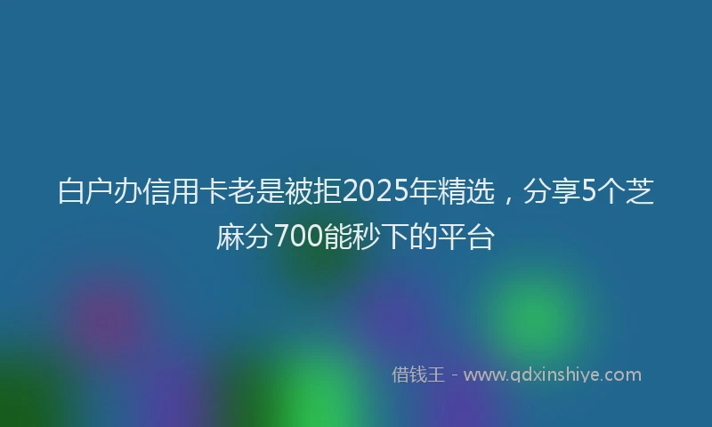白户办信用卡老是被拒2025年精选，分享5个芝麻分700能秒下的平台