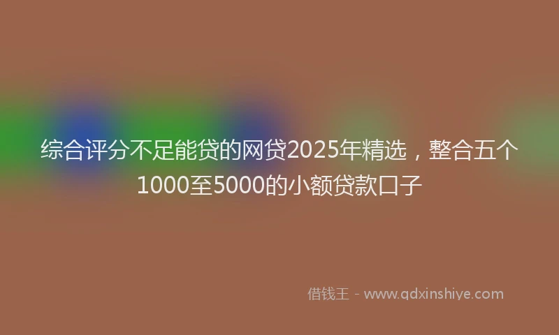 综合评分不足能贷的网贷2025年精选，整合五个1000至5000的小额贷款口子