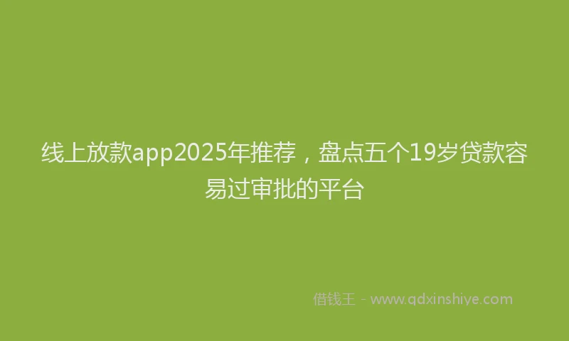 线上放款app2025年推荐，盘点五个19岁贷款容易过审批的平台
