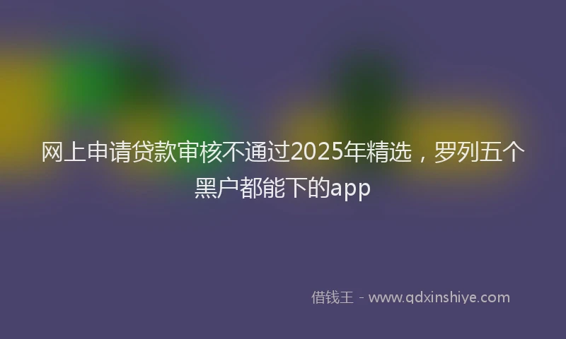 网上申请贷款审核不通过2025年精选，罗列五个黑户都能下的app