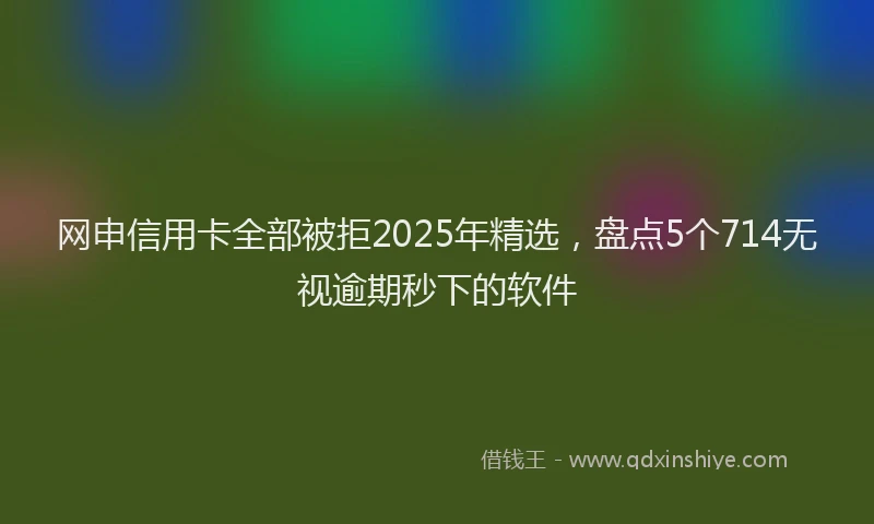 网申信用卡全部被拒2025年精选，盘点5个714无视逾期秒下的软件