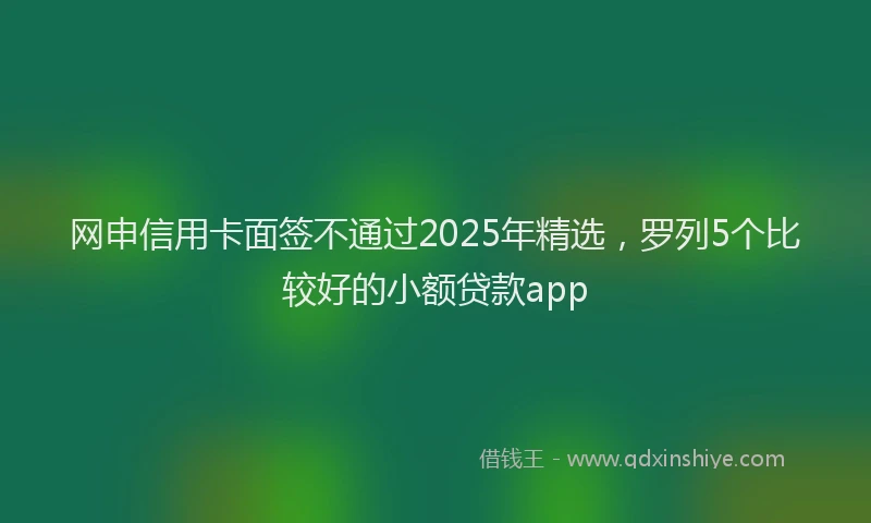 网申信用卡面签不通过2025年精选，罗列5个比较好的小额贷款app