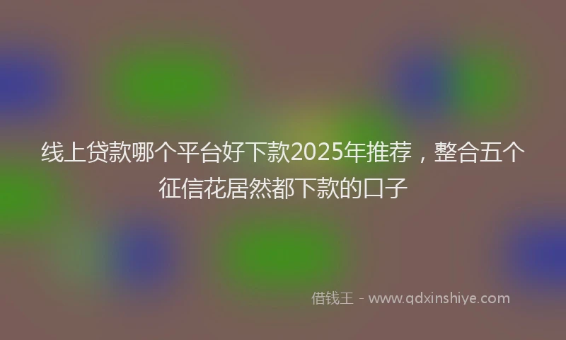 线上贷款哪个平台好下款2025年推荐，整合五个征信花居然都下款的口子