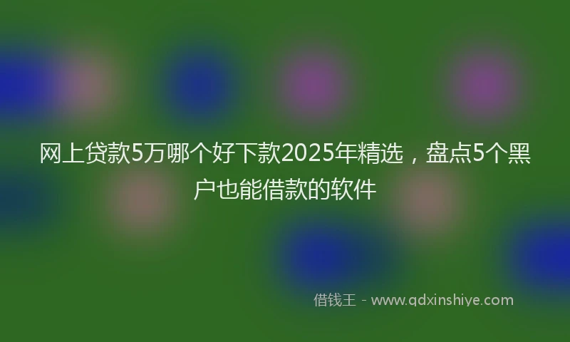 网上贷款5万哪个好下款2025年精选，盘点5个黑户也能借款的软件