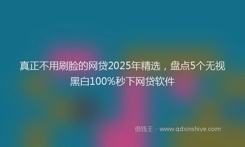 真正不用刷脸的网贷2025年精选，盘点5个无视黑白100%秒下网贷软件