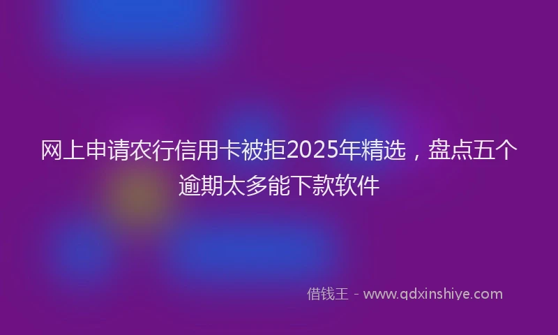 网上申请农行信用卡被拒2025年精选，盘点五个逾期太多能下款软件