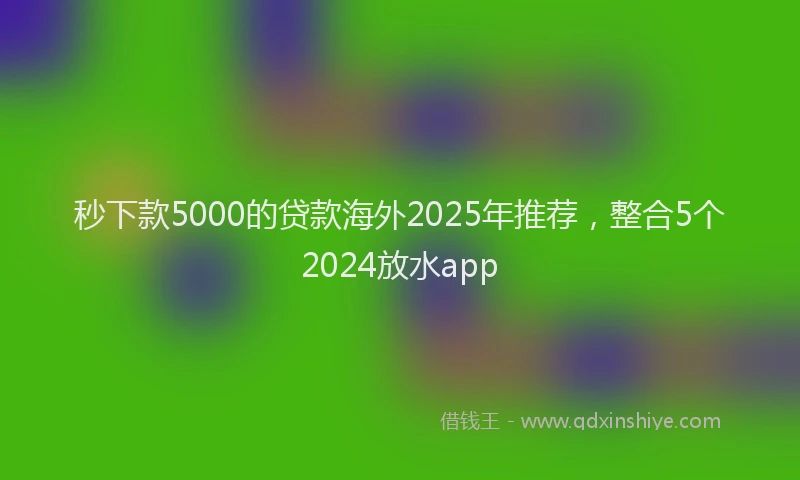 秒下款5000的贷款海外2025年推荐，整合5个2024放水app