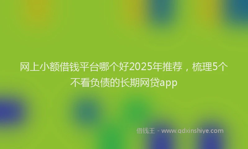网上小额借钱平台哪个好2025年推荐，梳理5个不看负债的长期网贷app
