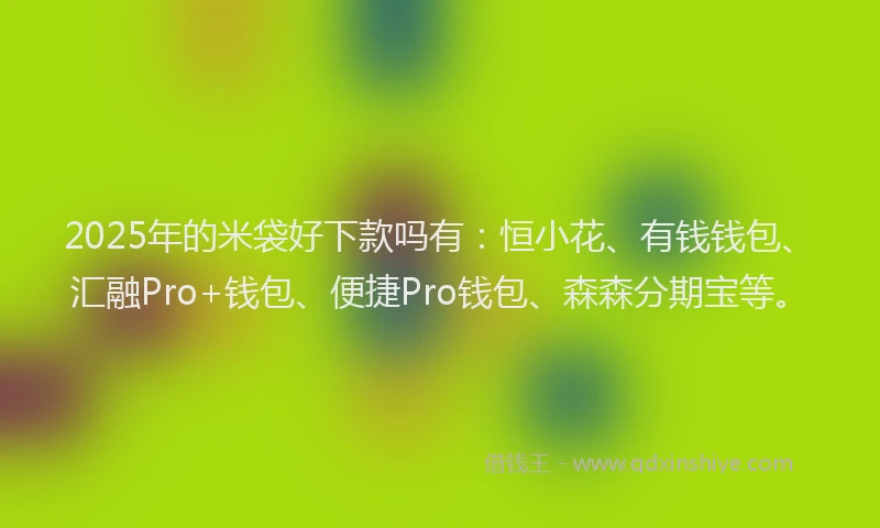 2025年的米袋好下款吗有：恒小花、有钱钱包、汇融Pro+钱包、便捷Pro钱包、森森分期宝等。